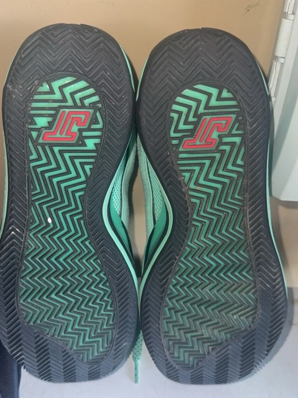 Jordan Mint Green and Black High-Top Sneakers